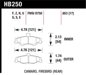 Chevrolet Camaro Brake Pads - Rear - Hawk Performance - HT-10 - `98-`02
